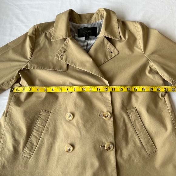 FLAW - J. Crew Poplin Double Breasted Cropped Trench Coat - Picture 4 of 11